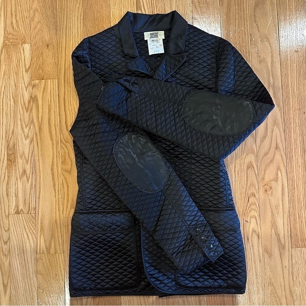 Gaultier 2 black lightweight quilted jacket coat Aeffe spa Italy sz M